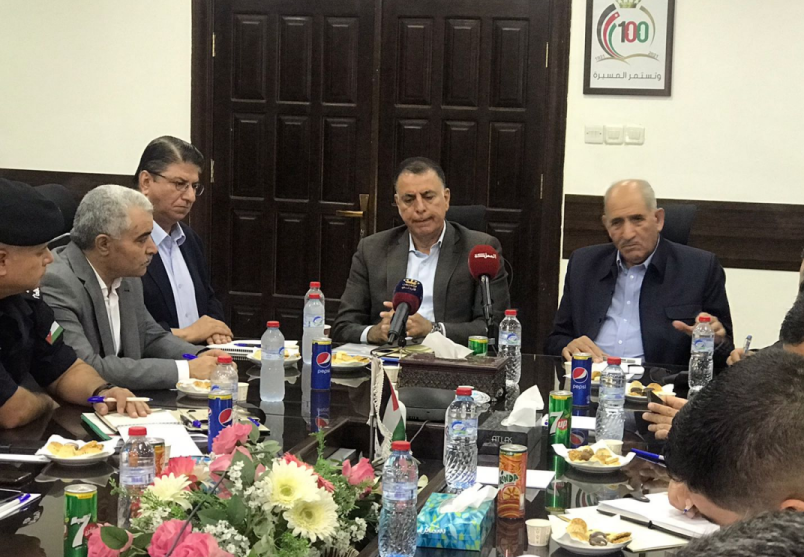 The Minister of Interior discusses public safety measures at the Phosphate Industrial Complex in Aqaba.